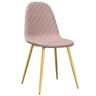 vidaXL Sillas de comedor 4 unidades terciopelo rosa