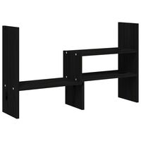 vidaXL Soporte para monitor madera maciza pino negro (39-72)x17x43 cm