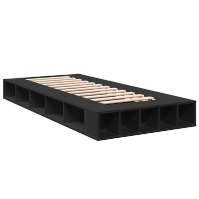 vidaXL Estructura de cama madera de ingeniería negra 75x190 cm