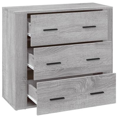 vidaXL Aparador de madera contrachapada gris Sonoma 80x33x70 cm