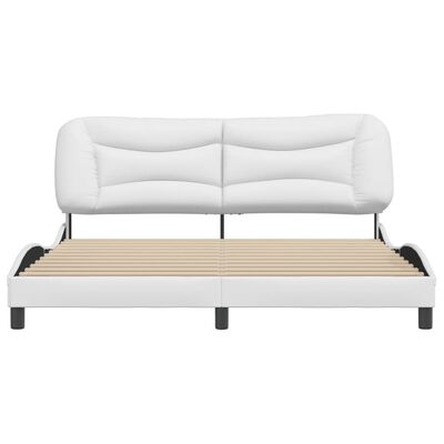 vidaXL Estructura de cama sin colchón cuero sintético blanco 180x200cm