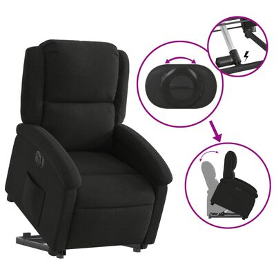 vidaXL Sillón eléctrico reclinable elevable de tela negro