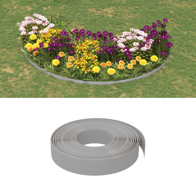 vidaXL Borduras de jardín 4 uds polietileno gris 10 m 10 cm