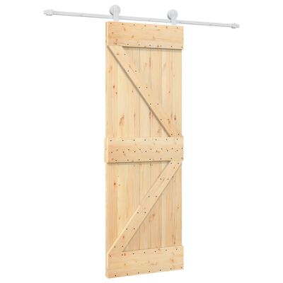 vidaXL Puerta corredera con herrajes madera maciza de pino 70x210 cm