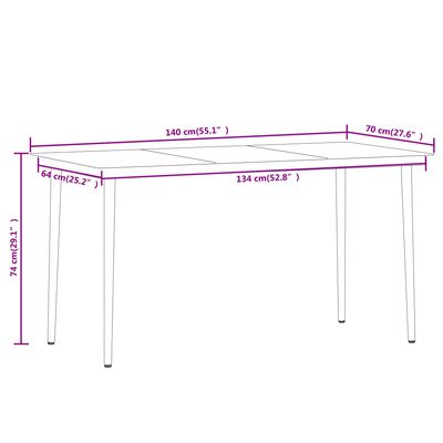 vidaXL Juego de comedor para jardín 5 piezas negro