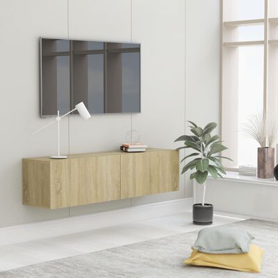 vidaXL Mueble para TV madera contrachapada color roble 120x30x30 cm