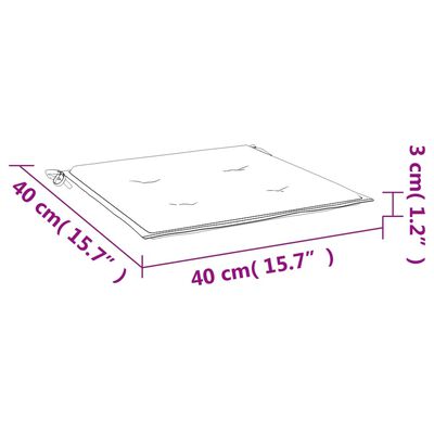 vidaXL Cojines de silla 2 uds tela estampado de hojas 40x40x3 cm