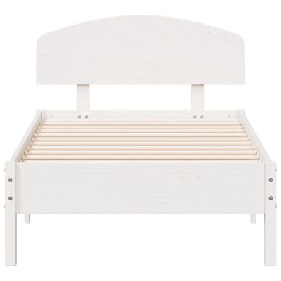 vidaXL Estructura de cama sin colchón madera maciza blanca 75x190 cm