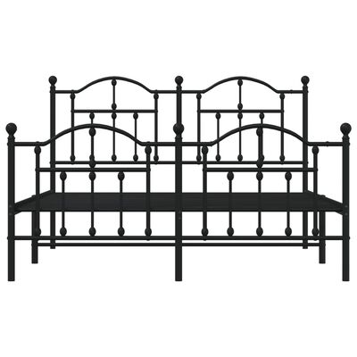 vidaXL Estructura de cama cabecero y estribo metal negro 140x190 cm