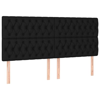 vidaXL Cama box spring con colchón tela negro 200x200 cm