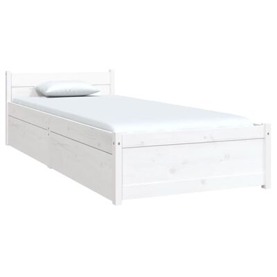 vidaXL Estructura de cama con cajones blanco 75x190 cm