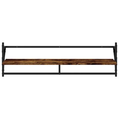 vidaXL Estantes de pared con barras 2 uds roble ahumado 100x25x30 cm