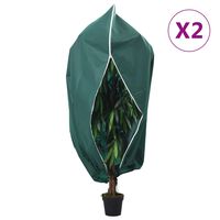 vidaXL Cubierta para plantas con cremallera 2 uds 70 g/m² 1x1,55 m