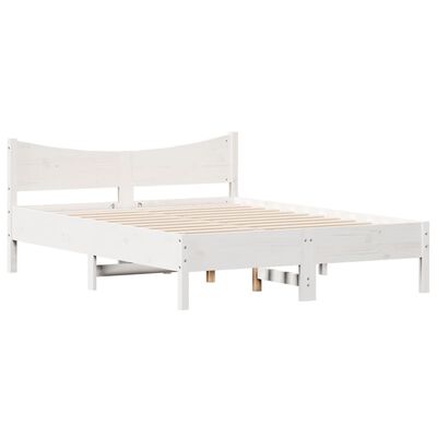 vidaXL Estructura de cama sin colchón madera de pino blanca 120x200 cm