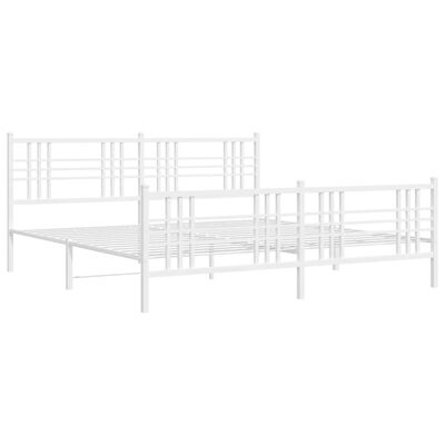 vidaXL Estructura cama sin colchón con estribo metal blanco 193x203 cm