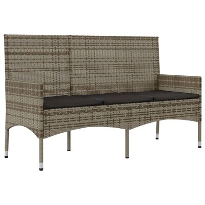 vidaXL Set de muebles de jardín 4 pzas y cojines ratán sintético gris