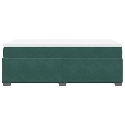 vidaXL Cama box spring con colchón terciopelo verde oscuro 90x190 cm