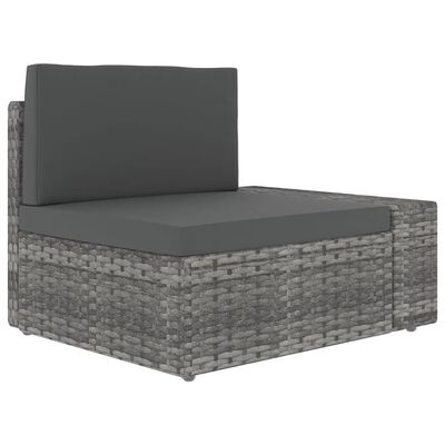 vidaXL Juego muebles de jardín 6 pzas y cojines ratán sintético gris