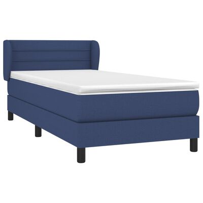 vidaXL Cama box spring con colchón tela azul 100x200 cm