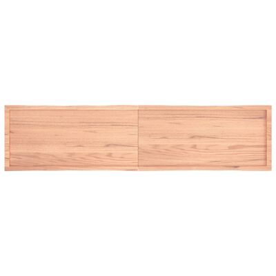 vidaXL Tablero mesa madera tratada borde natural marrón 220x50x(2-6)cm