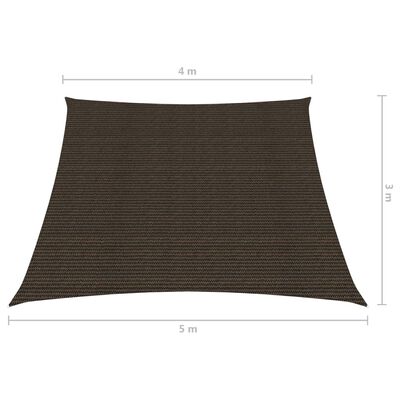 vidaXL Toldo de vela HDPE marrón 160 g/m² 4/5x3 m