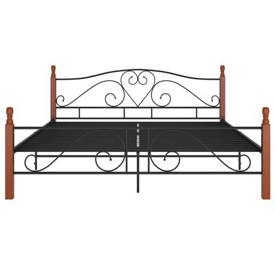 vidaXL Estructura de cama sin colchón metal negro 180x200 cm