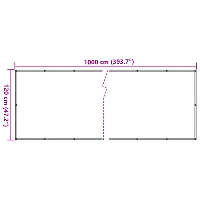 vidaXL Pantalla de privacidad de balcón PVC crema 1000x120 cm