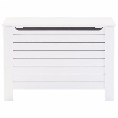 vidaXL Caja de almacenaje y tapa RANA madera maciza blanca 100x49x54cm