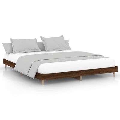 vidaXL Estructura de cama sin colchón madera marrón roble 140x200 cm