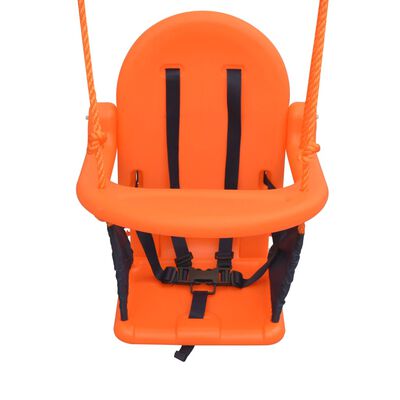 vidaXL Columpio individual y columpio para niños 2 en 1 naranja