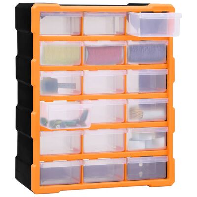 vidaXL Organizador multicajones con 18 cajones intermedios 38x16x47 cm