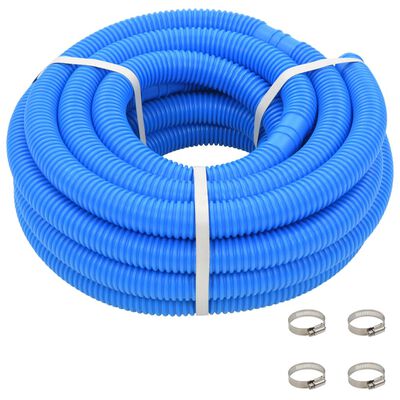 vidaXL Manguera de piscina con abrazaderas azul 38 mm 12 m