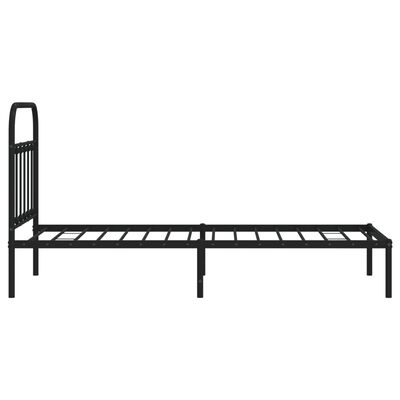 vidaXL Estructura cama sin colchón con cabecero metal negro 90x200 cm