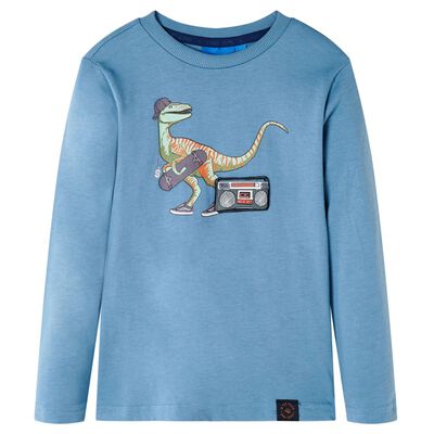 Camiseta infantil de manga larga azul medio 128