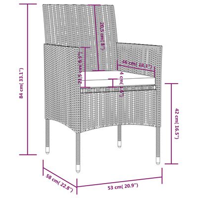 vidaXL Set de muebles de jardín 16 pzas y cojines ratán sintético gris