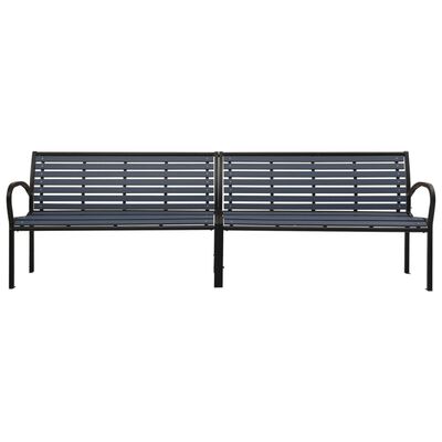 vidaXL Banco de jardín doble acero y WPC negro 251 cm