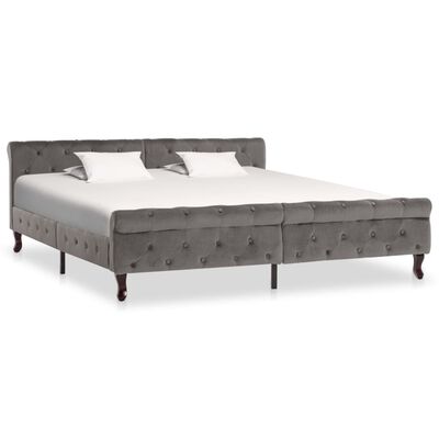 vidaXL Estructura de cama sin colchón terciopelo gris 180x200 cm