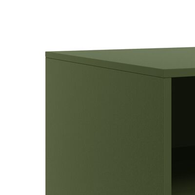 vidaXL Mueble para TV de acero verde oliva 67x39x44 cm