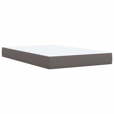 vidaXL Cama box spring con colchón cuero sintético gris 120x190 cm