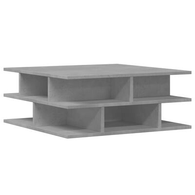 vidaXL Mesa de centro madera de ingeniería gris hormigón 70x70x29 cm