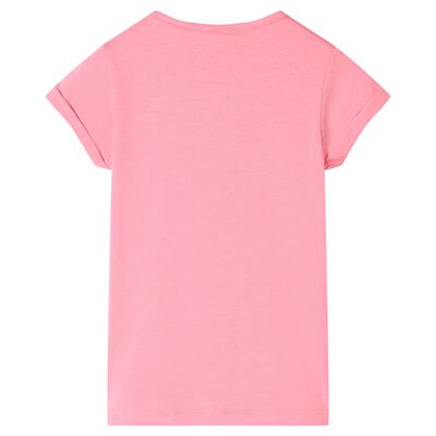 Camiseta infantil rosa chillón 128