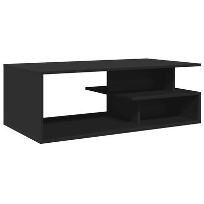 vidaXL Mesa de centro madera de ingeniería negro 102x55x35 cm