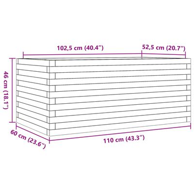 vidaXL Jardinera madera maciza de abeto Douglas 110x60x46 cm