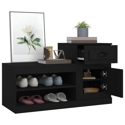 vidaXL Mueble zapatero madera contrachapada negro 100x42x60 cm