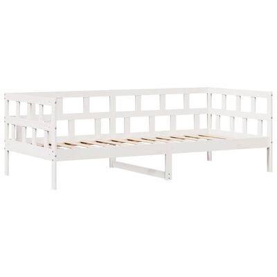 vidaXL Sofá cama con cajones madera maciza de pino blanco 90x200 cm