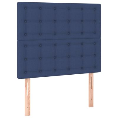 vidaXL Cama box spring con colchón tela azul 80x200 cm