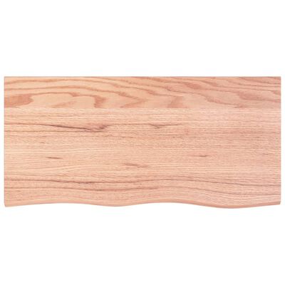 vidaXL Encimera baño madera maciza tratada marrón claro 100x50x(2-6)cm