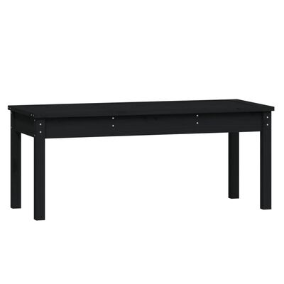 vidaXL Banco de jardín madera maciza pino negro 109x44x45 cm