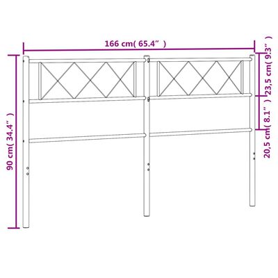 vidaXL Cabecero de metal negro 160 cm