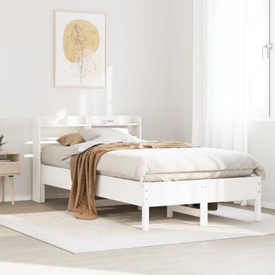 vidaXL Estructura de cama sin colchón madera maciza blanca 75x190 cm